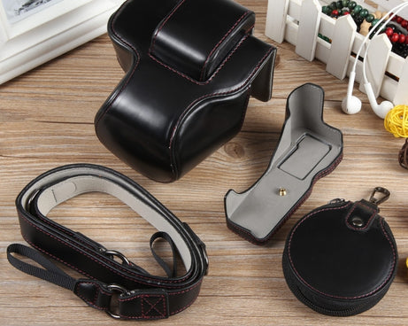Full Body Magnetic Leather Camera Case Bag with Strap, Deluxe Edition, For Canon EOS R50, Deluxe Edition