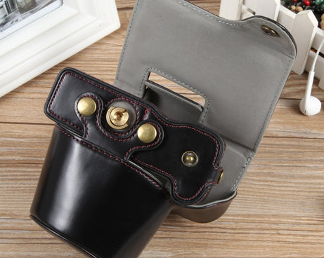 Full Body Magnetic Leather Camera Case Bag with Strap, Deluxe Edition, For Canon EOS R50, Deluxe Edition