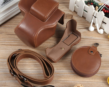 Full Body Magnetic Leather Camera Case Bag with Strap, Deluxe Edition, For Canon EOS R50, Deluxe Edition