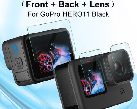 imak Rear Screen + Front Screen + Rear Camera Lens Tempered Glass Film, For GoPro HERO11 Black