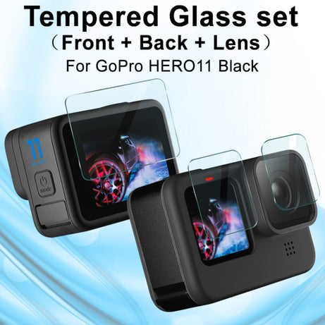 imak Rear Screen + Front Screen + Rear Camera Lens Tempered Glass Film, For GoPro HERO11 Black