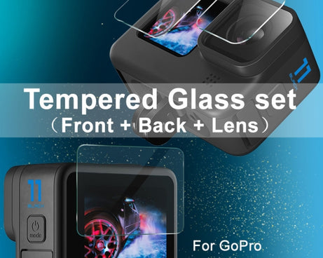 imak Rear Screen + Front Screen + Rear Camera Lens Tempered Glass Film, For GoPro HERO11 Black