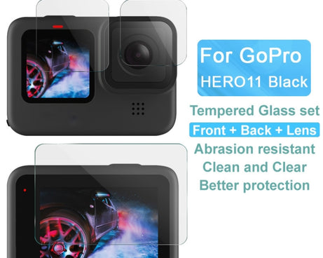 imak Rear Screen + Front Screen + Rear Camera Lens Tempered Glass Film, For GoPro HERO11 Black