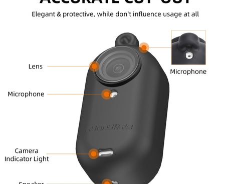 Sunnylife IST-BHT594 Camera Body Silicone Case with Lens Cap & Neck Strap, For Insta360 Go 3