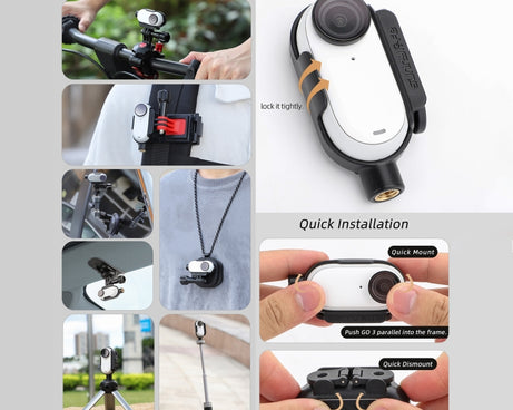 Sunnylife IST-BK592 Mount Adapter Protective Frame Cage Mounting Brackets Housing Case