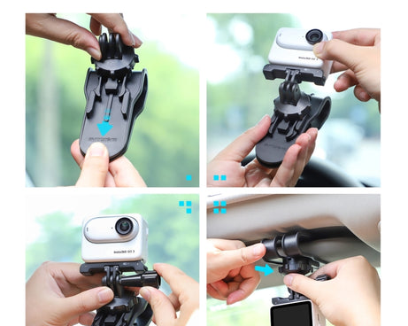 Sunnylife ZJ585 Sun Visor Camera Mount Quick Release Holder 360 Degree Rotating Vlog Bracket