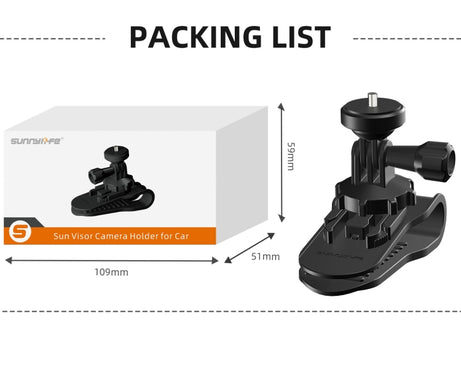 Sunnylife ZJ585 Sun Visor Camera Mount Quick Release Holder 360 Degree Rotating Vlog Bracket