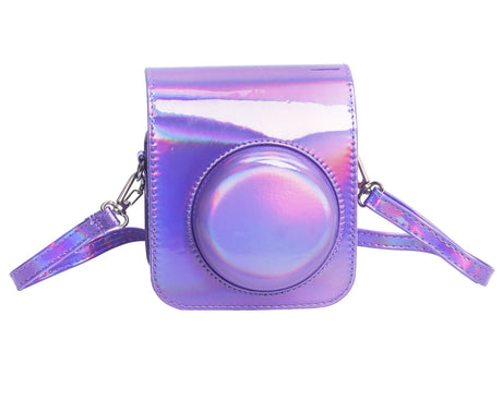 Laser Full Body Leather Case Camera Bag with Strap, For FUJIFILM instax mini 12
