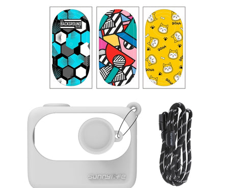 Sunnylife Silicone Case Stickers Skin Wrap Lens Cover with Neck Strap, For Insta360 GO 3