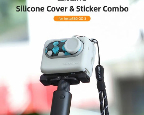 Sunnylife Silicone Case Stickers Skin Wrap Lens Cover with Neck Strap, For Insta360 GO 3