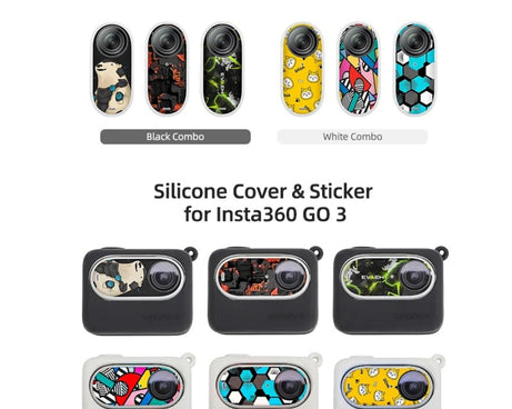Sunnylife Silicone Case Stickers Skin Wrap Lens Cover with Neck Strap, For Insta360 GO 3