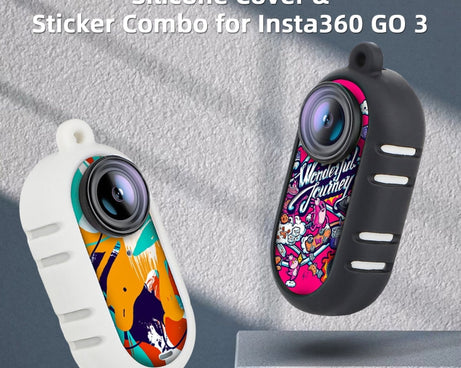 Sunnylife Cooling Silicone Case Stickers Skin Wrap Lens Cover with Neck Strap, For Insta360 GO 3