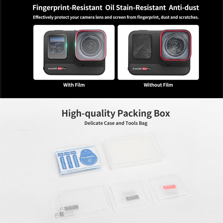 Sunnylife 3 in 1 Rear & Front Screen Lens Explosion proof Film, For Insta360 Ace Pro, For Insta360 Ace