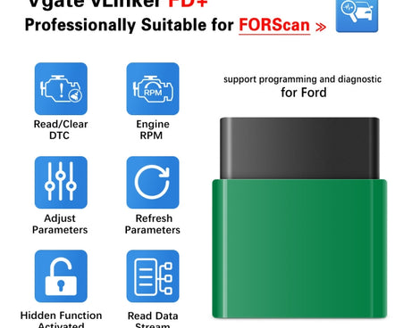 Vgate VLINKER FD + V2.2 Bluetooth 4.0 Car OBD Fault Diagnosis Detector, FD + V2.2 Bluetooth 4.0