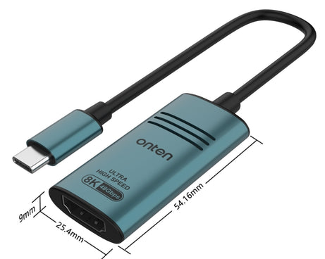 Onten UC981 8K 30Hz USB-C / Type-C to HDMI Video Converter Adapter, UC981