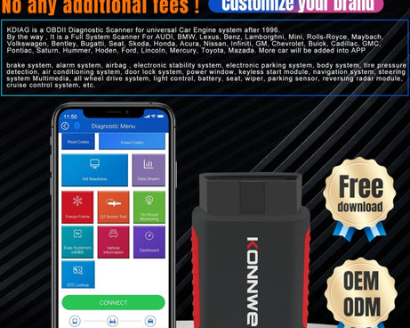 KONNWEI K DIAG Car OBDII Full System Diagnostic Scanner, K DIAG