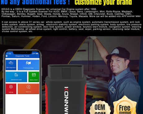 KONNWEI K DIAG Car OBDII Full System Diagnostic Scanner, K DIAG
