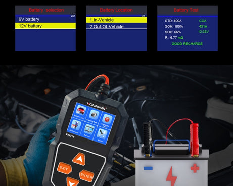 KONNWEI KW218 2.4 inch Color Screen Car Battery Tester, KW218