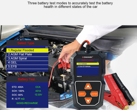 KONNWEI KW218 2.4 inch Color Screen Car Battery Tester, KW218