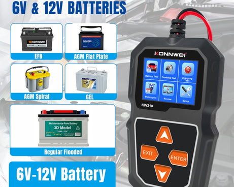 KONNWEI KW218 2.4 inch Color Screen Car Battery Tester, KW218