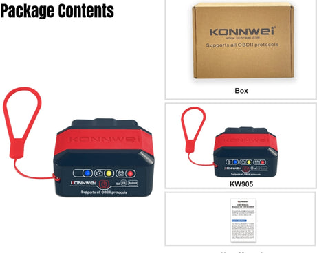 KONNWEI KW905 Bluetooth 5.0 Car OBD2 Scanner Support Android & iOS, KW905