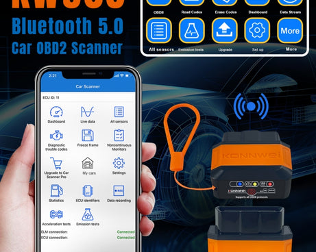 KONNWEI KW906 Bluetooth 5.0 Car OBD2 Scanner Support Android & iOS, KW906
