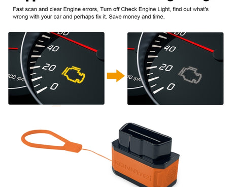 KONNWEI KW906 Bluetooth 5.0 Car OBD2 Scanner Support Android & iOS, KW906