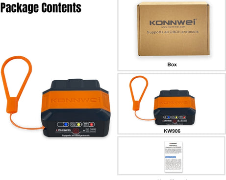 KONNWEI KW906 Bluetooth 5.0 Car OBD2 Scanner Support Android & iOS, KW906