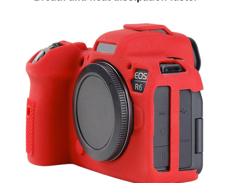 Litchi Texture Soft Silicone Protective Case, For Canon EOS R6 Mark II