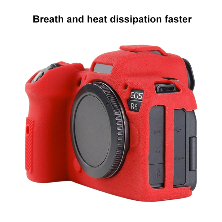 Litchi Texture Soft Silicone Protective Case, For Canon EOS R6 Mark II