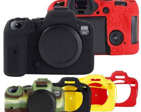 Litchi Texture Soft Silicone Protective Case, For Canon EOS R6 Mark II