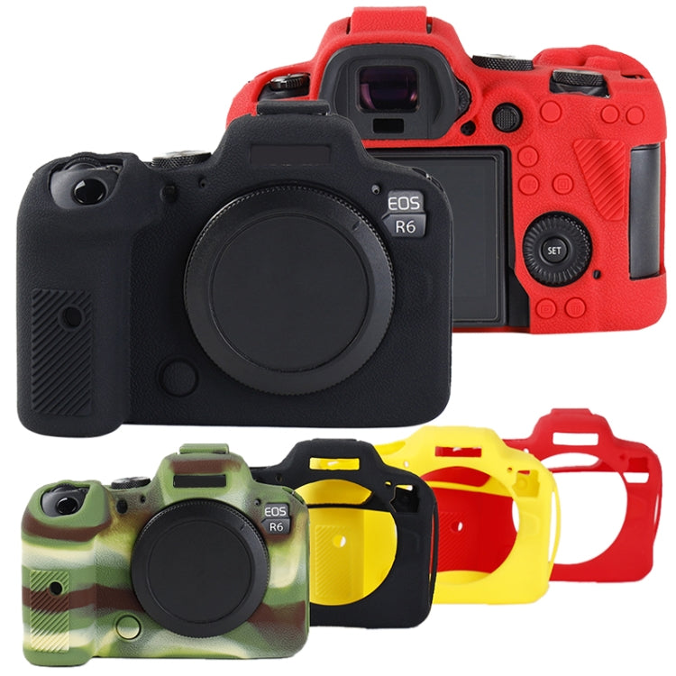 Litchi Texture Soft Silicone Protective Case, For Canon EOS R6 Mark II
