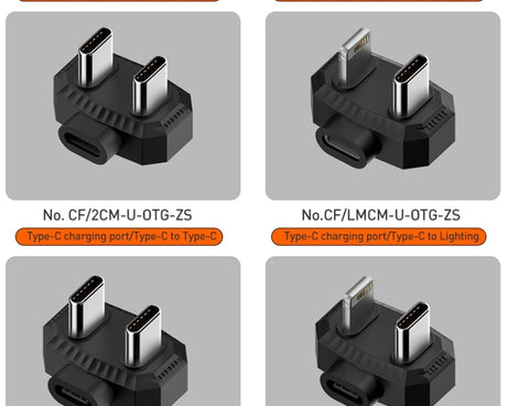 Lavalier Microphone U-shaped Charging Adapter OTG Converter, 8 Pin to USB-C / Type-C + 8 Pin, Type-C to USB-C / Type-C + 8 Pin, 8 Pin to Dual USB-C / Type-C, Type-C to Dual USB-C / Type-C
