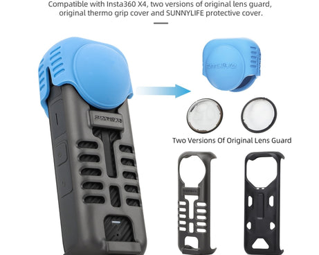 For Insta360 X4 / X5 Sunnylife Silicone Shockproof Case, Lens Cover, Lens Body Cover Kit