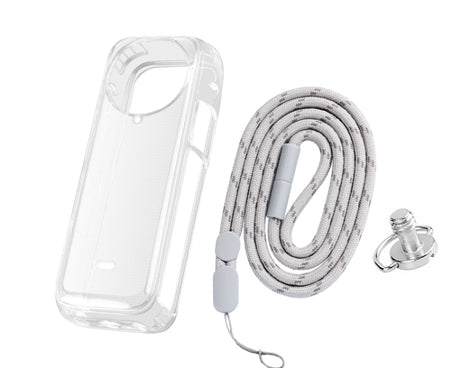 For Insta360 X4 Clear 1.5mm Soft TPU Protective Case, Single Cover, With Hand Strap, With Neck Strap