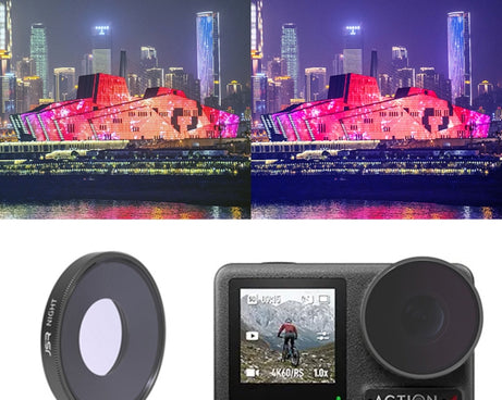 For DJI Osmo Action 4 JUNESTAR Threaded Camera Lens Filter, MCUV, CPL, ND8, ND16, ND32, ND64, ND1000, ND8PL, ND16PL, ND32PL, ND64PL, NIGHT, STAR, Streak Gold Drawing, Streak Blue Drawing, Macro 15X, Pink Diving Filter, Magenta Diving Filter            ...