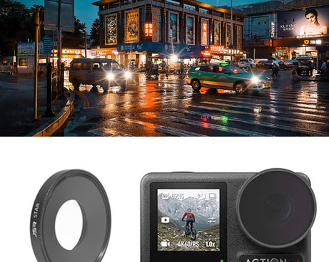 For DJI Osmo Action 4 JUNESTAR Threaded Camera Lens Filter, MCUV, CPL, ND8, ND16, ND32, ND64, ND1000, ND8PL, ND16PL, ND32PL, ND64PL, NIGHT, STAR, Streak Gold Drawing, Streak Blue Drawing, Macro 15X, Pink Diving Filter, Magenta Diving Filter            ...