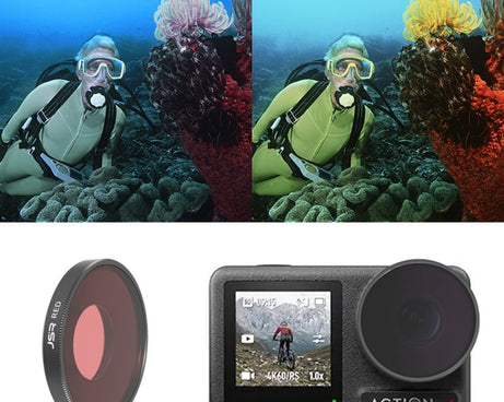 For DJI Osmo Action 4 JUNESTAR Threaded Camera Lens Filter, MCUV, CPL, ND8, ND16, ND32, ND64, ND1000, ND8PL, ND16PL, ND32PL, ND64PL, NIGHT, STAR, Streak Gold Drawing, Streak Blue Drawing, Macro 15X, Pink Diving Filter, Magenta Diving Filter            ...