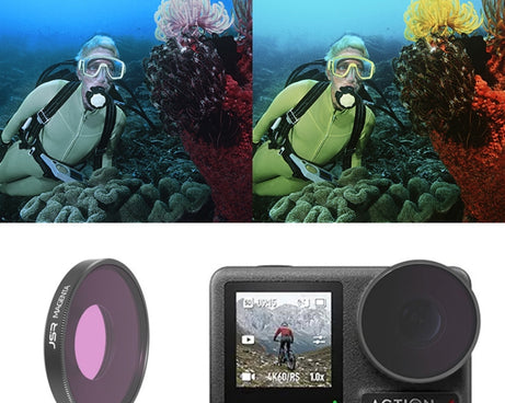 For DJI Osmo Action 4 JUNESTAR Threaded Camera Lens Filter, MCUV, CPL, ND8, ND16, ND32, ND64, ND1000, ND8PL, ND16PL, ND32PL, ND64PL, NIGHT, STAR, Streak Gold Drawing, Streak Blue Drawing, Macro 15X, Pink Diving Filter, Magenta Diving Filter            ...
