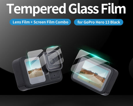 For GoPro HERO13 Black Sunnylife 3 in 1 Lens Protector Front and Rear Screen Tempered Glass Films, 1 + 1 + 1 Sets, 2 + 2 + 2 Sets