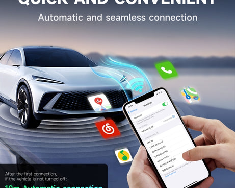 2 in 1 Apple CarPlay / Android Auto USB, Type-C Dual Ports Wired to Wireless CarPlay Adapter
