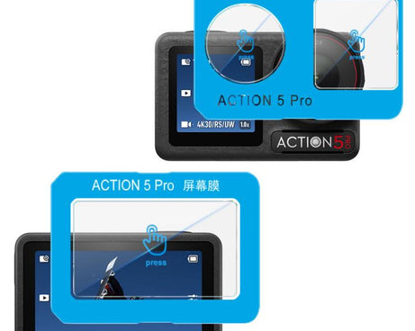 imak Tempered Glass Film with Camera Lens Film, Self-positioning Version, For DJI Osmo Action 6, For DJI Osmo Action 5 Pro, For DJI Osmo Pocket 3, For DJI Osmo Action 4