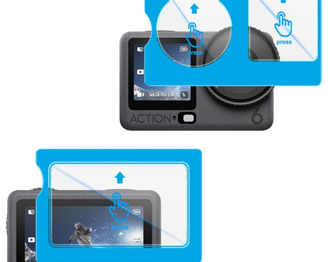 imak Tempered Glass Film with Camera Lens Film, Self-positioning Version, For DJI Osmo Action 6, For DJI Osmo Action 5 Pro, For DJI Osmo Pocket 3, For DJI Osmo Action 4