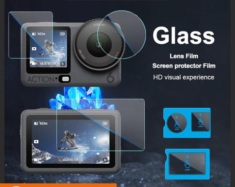 imak Tempered Glass Film with Camera Lens Film, Self-positioning Version, For DJI Osmo Action 6, For DJI Osmo Action 5 Pro, For DJI Osmo Pocket 3, For DJI Osmo Action 4