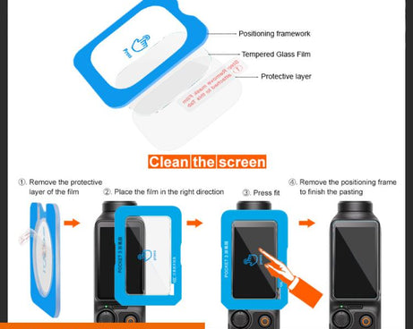 imak Tempered Glass Film with Camera Lens Film, Self-positioning Version, For DJI Osmo Action 6, For DJI Osmo Action 5 Pro, For DJI Osmo Pocket 3, For DJI Osmo Action 4