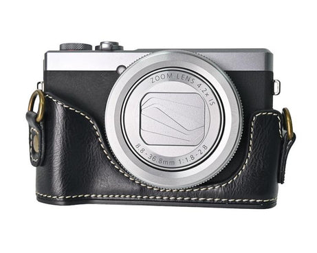 Retro Pull Up Leather Full Body Camera Case Bag with Strap, For Canon G7 X Mark III / G7X3, For Canon PowerShot SX740 HS