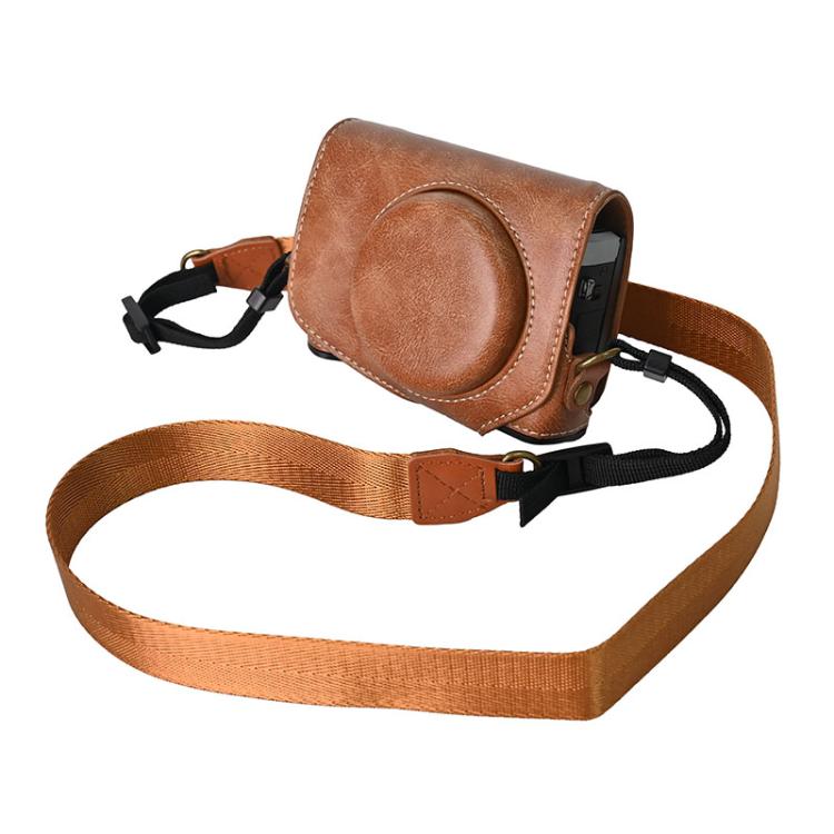 Retro Pull Up Leather Full Body Camera Case Bag with Strap, For Canon G7 X Mark III / G7X3, For Canon PowerShot SX740 HS