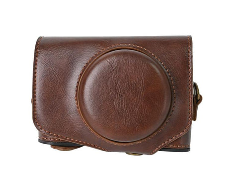 Retro Pull Up Leather Full Body Camera Case Bag with Strap, For Canon G7 X Mark III / G7X3, For Canon PowerShot SX740 HS