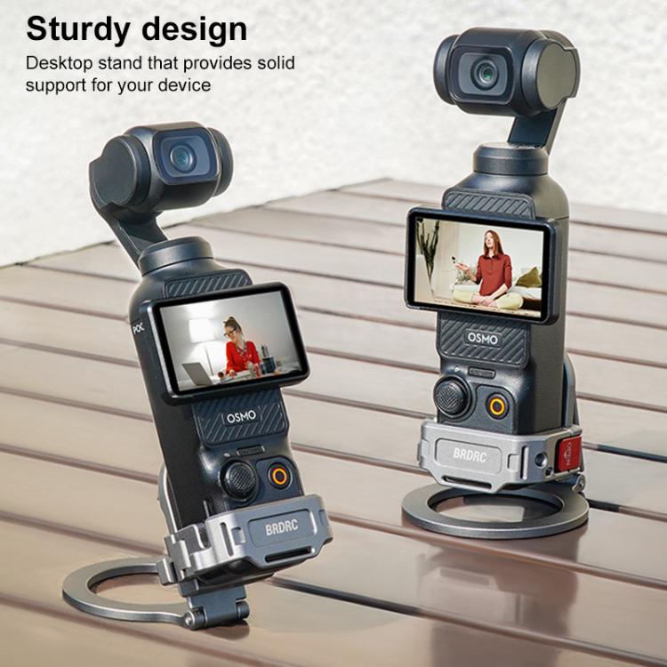 BRDRC Smartphone Teleprompter Stand Desktop Clamp Cold Shoe Extension Mount