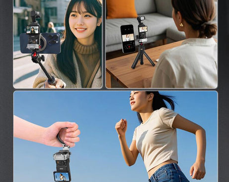 BRDRC Smartphone Teleprompter Stand Desktop Clamp Cold Shoe Extension Mount